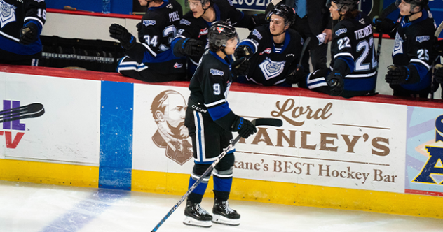 Victoria Royals' Tanner Scott celebrates win