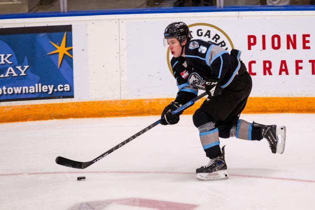 Defenceman Omen Harmacy with the Winnipeg ICE