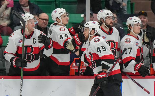 Belleville Senators' Scott Sabourin Congratulates Team