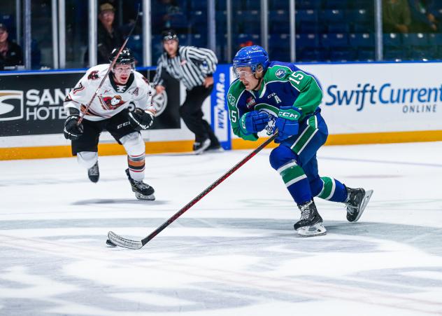 Forward Raphael Pelletier with the Swift Current Broncos