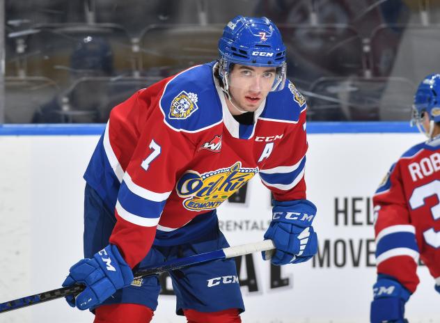 Defenseman Ethan Peters with the Edmonton Oil Kings