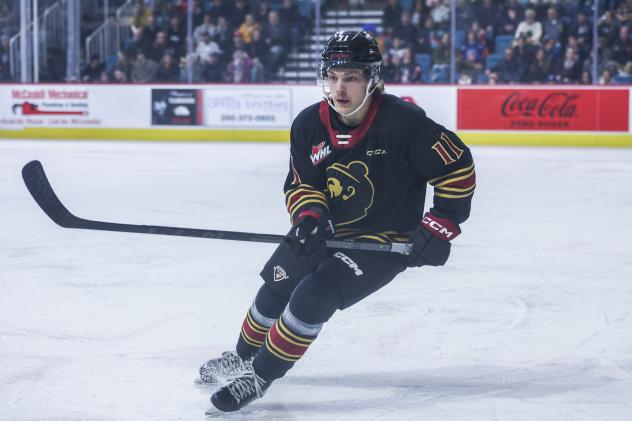 Vancouver Giants' Skyler Bruce in action