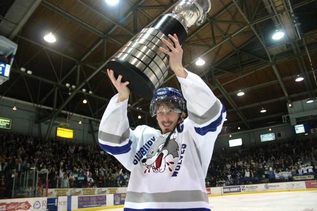 Marc Staal celebrates an Eastern Conference championship with the Sudbury Wolves