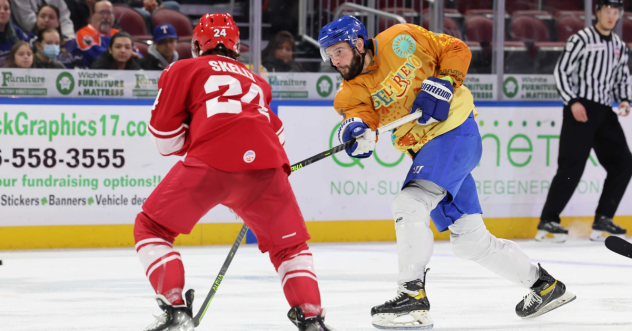 Allen Americans' Dalton Skelly in action