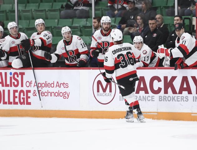 Belleville Senators' Angus Crookshank Congratulates Team