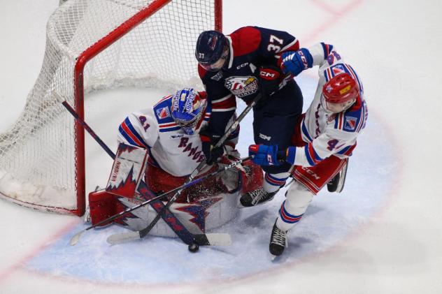Saginaw Spirit center Hunter Haight vs. the Kitchener Rangers