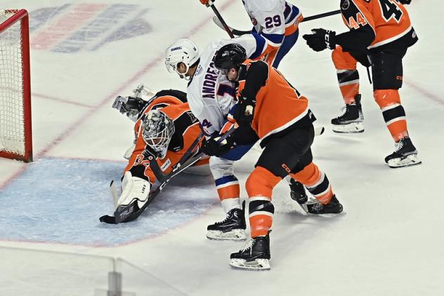 Lehigh Valley Phantoms sprawl for a save