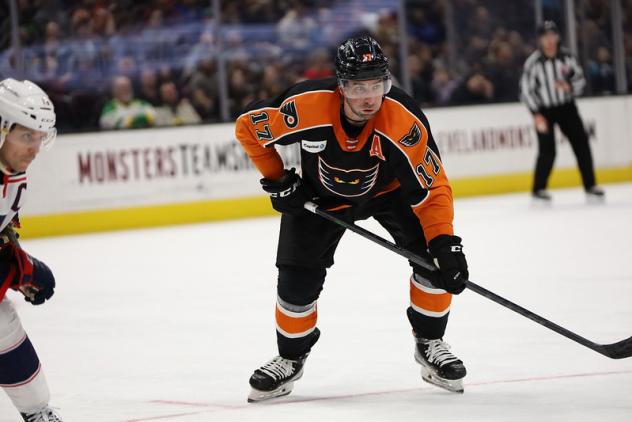 Lehigh Valley Phantoms' Garrett Wilson in action