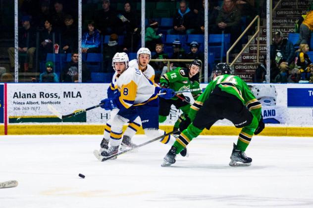 Saskatoon Blades' Brandon Lisowsky in action