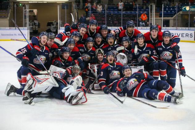 Saginaw Spirit celebrate win