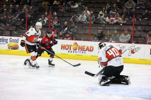 Kansas City Mavericks' Goalie Shane Starrett In Action