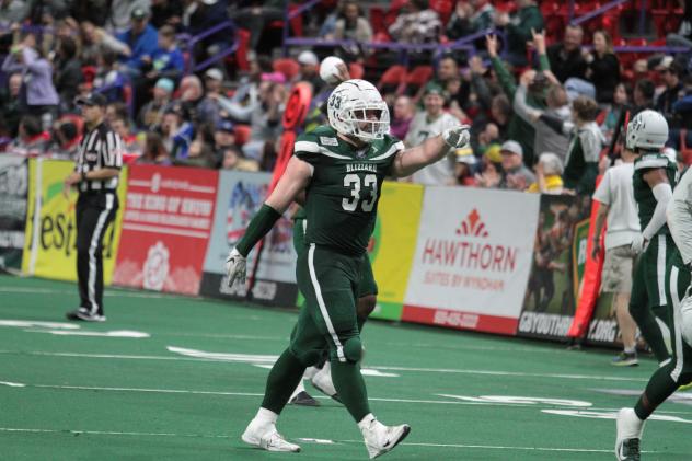 Linebacker James Brown with the Green Bay Blizzard