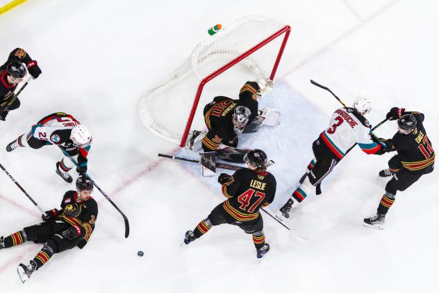 Vancouver Giants battle the Kelowna Rockets
