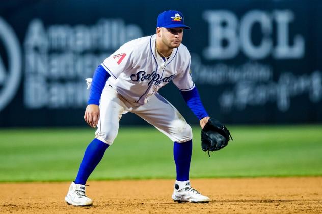 Infielder Alexis Pantoja with the Amarillo Sod Poodles