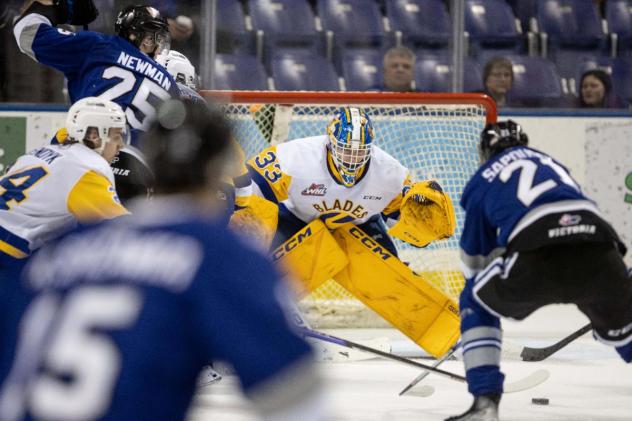 Saskatoon Blades' Ethan Chadwick on game night