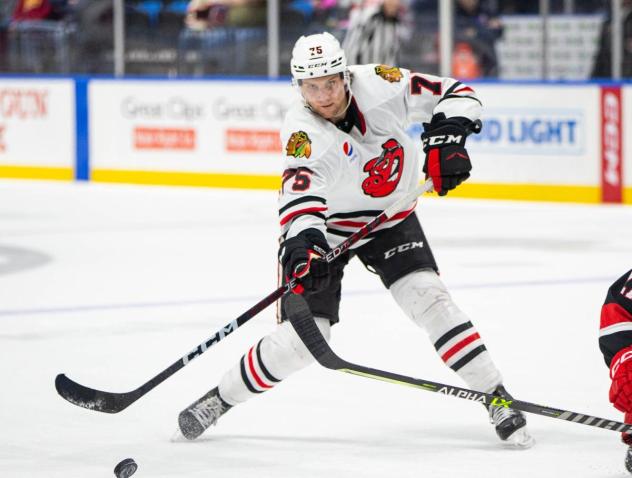 Rockford IceHogs defenseman Alec Regula