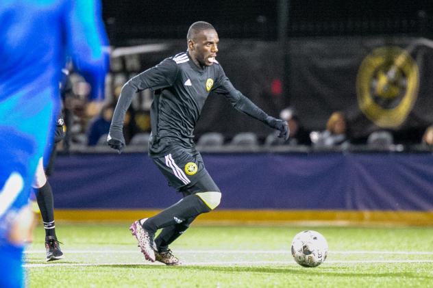 Pittsburgh Riverhounds SC midfielder Junior Etou