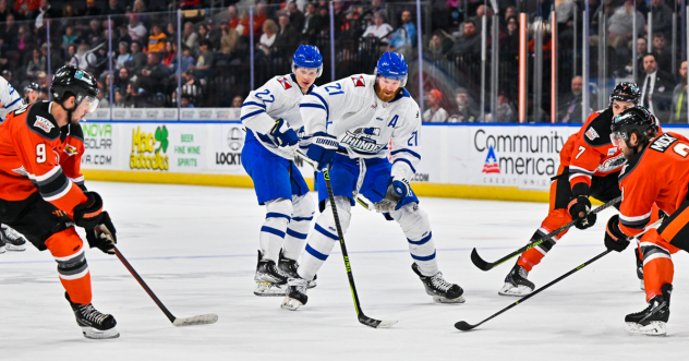 Wichita Thunder's Jay Dickman and Michal Stinil on game night
