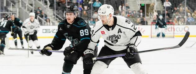 San Jose Barracuda's Ozzy Wiesblatt versus Ontario Reign's Cameron Gaunce