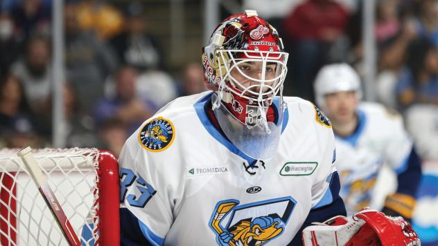 Toledo Walleye goaltender Sebastian Cossa