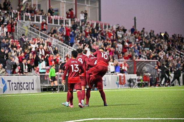 Chattanooga Red Wolves SC celebrates a goal