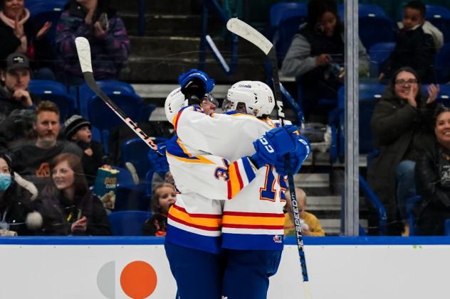 Saskatoon Blades celebrate a goal