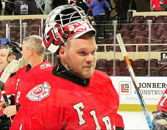 Goaltender Justin Gortman on Guns and Hoses Night
