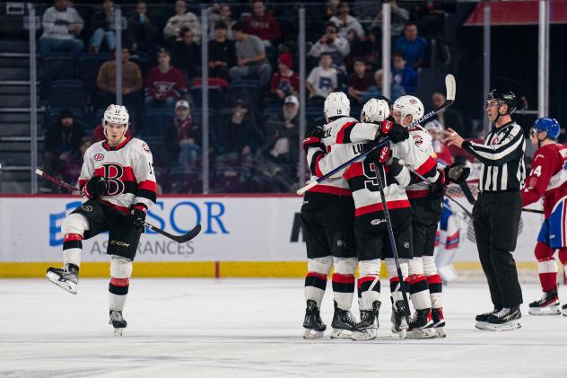 Belleville Senators celebrate victory Laval Rocket