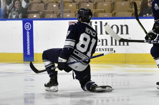 Worcester Railers' Anthony Repaci on the ice