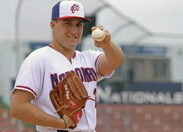 Pitcher Nick Raquet with the Potomac Nationals