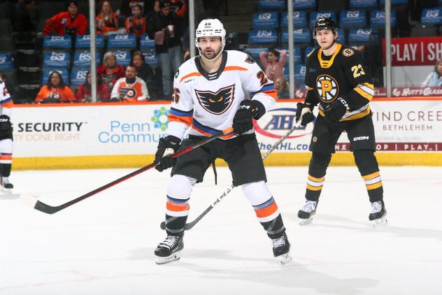 Lehigh Valley Phantoms' Cooper Marody and Wilkes-Barre/Scranton Penguins' Jamie Devane