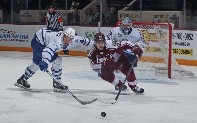 Peterborough Petes right wing Tucker Robertson vs. the Mississauga Steelheads