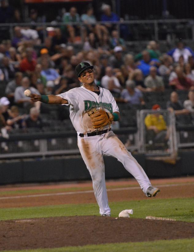 Dayton Dragons third baseman Steven Leyton