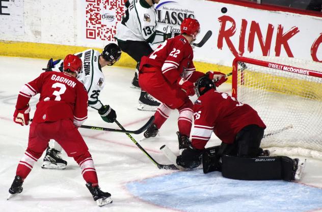 Allen Americans defend against the Utah Grizzlies