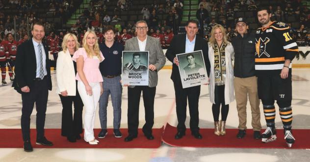 Former Wheeling Thunderbirds' Captain Brock Woods and Former Wheeling Nailers' Head Coach Peter Laviolette