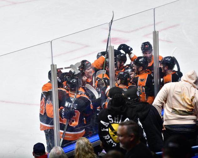 Lehigh Valley Phantoms celebrate a win