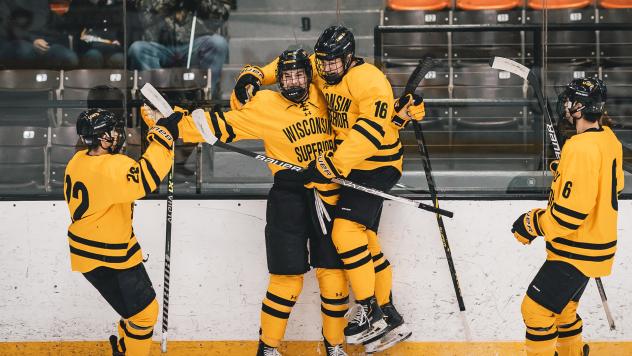 Defenseman John Stampohar with the University of Wisconsin-Superior