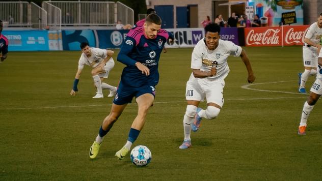 South Georgia Tormenta FC's Jackson Khoury versus Northern Colorado's Opara Owerri