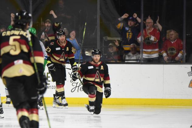 Atlanta Gladiators celebrate a goal against the Florida Everblades