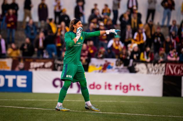 Detroit City FC's Maxi Rodriguez on the field