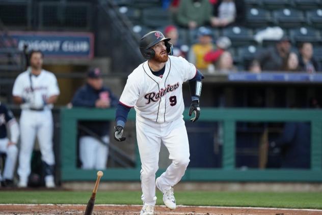 Tacoma Rainiers' Brian Keefe in action