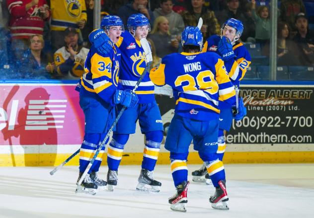 Saskatoon Blades celebrate win