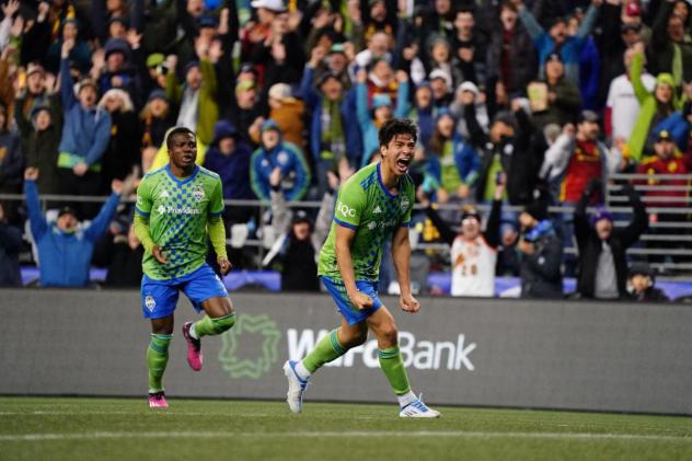 Seattle Sounders FC celebrate win