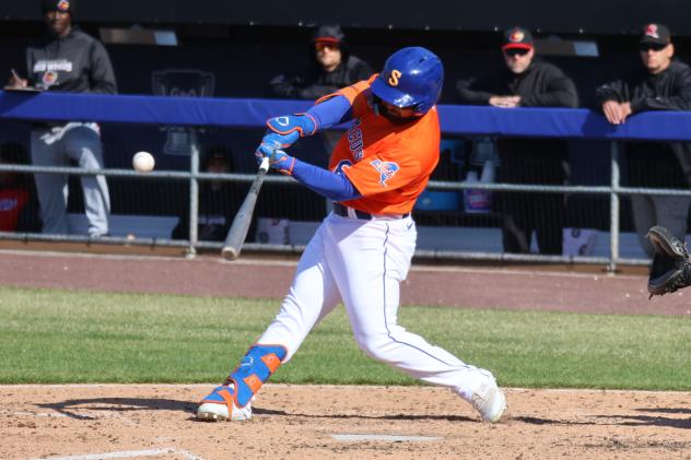 Syracuse Mets' Carlos Cortes in action