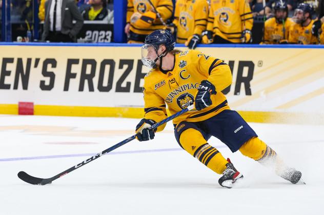 Defenseman Zach Metsa with Quinnipiac University