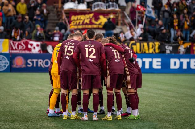 Detroit City FC huddle
