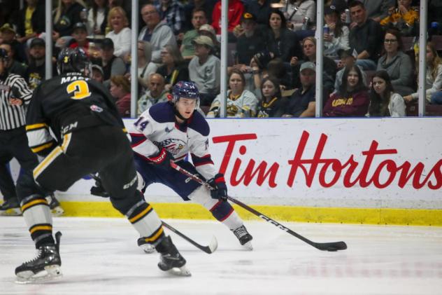 Saginaw Spirits' Joey Willis in action