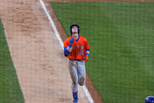 Syracuse Mets' Brett Baty in action