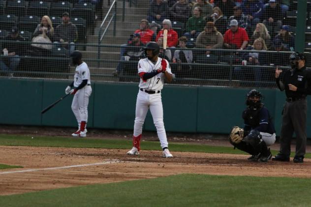 Tri-City Dust Devils shortstop Arol Vera steps to the plate