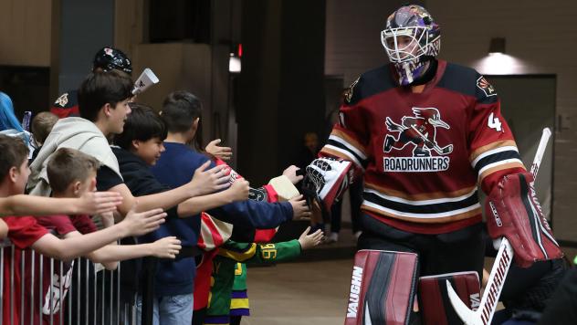 Tucson Roadrunners' Tyler Parks greets fans